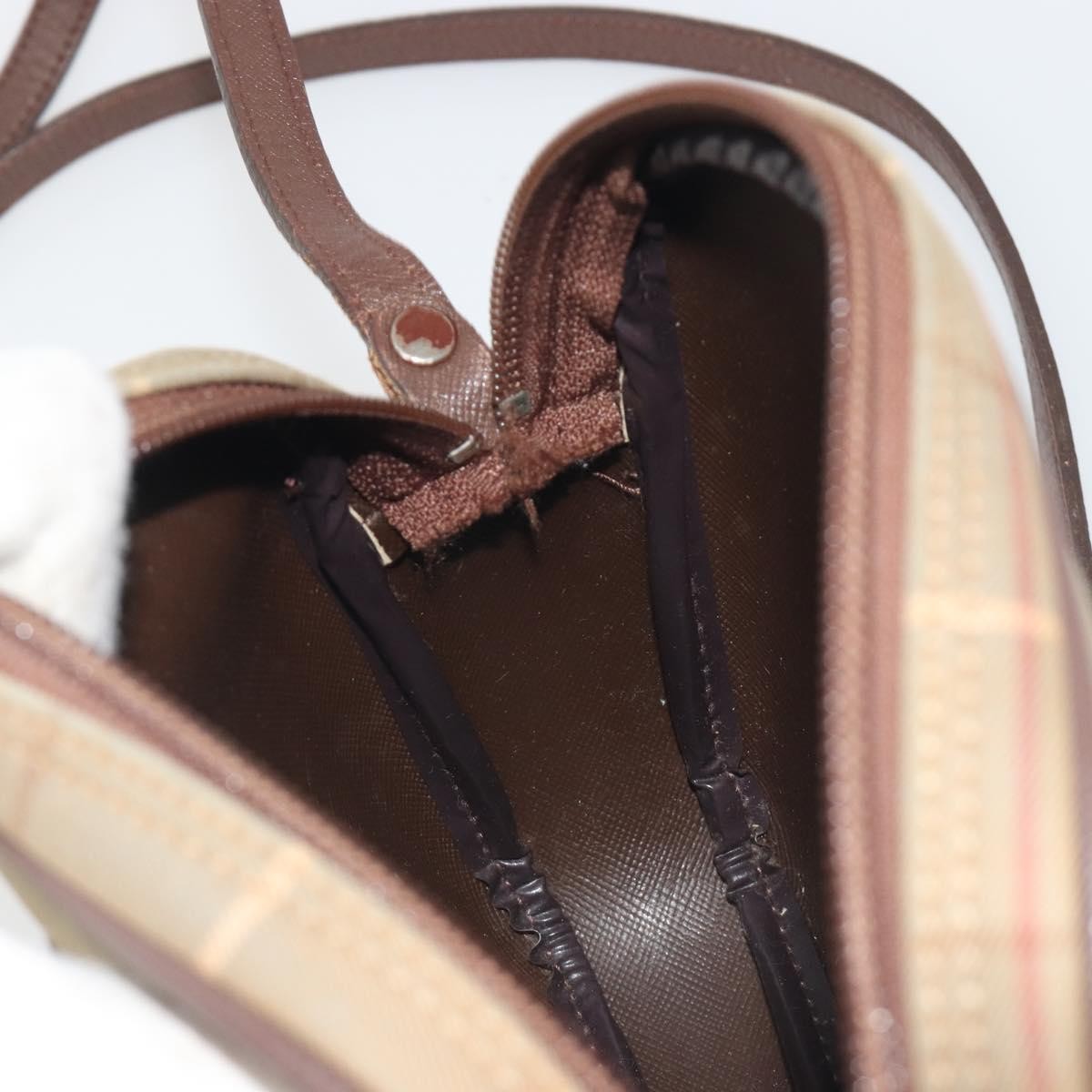 Burberry Nova Check Shoulder Bag Canvas Beige Canvas Shoulder Bag Bag (Pre-Owned)