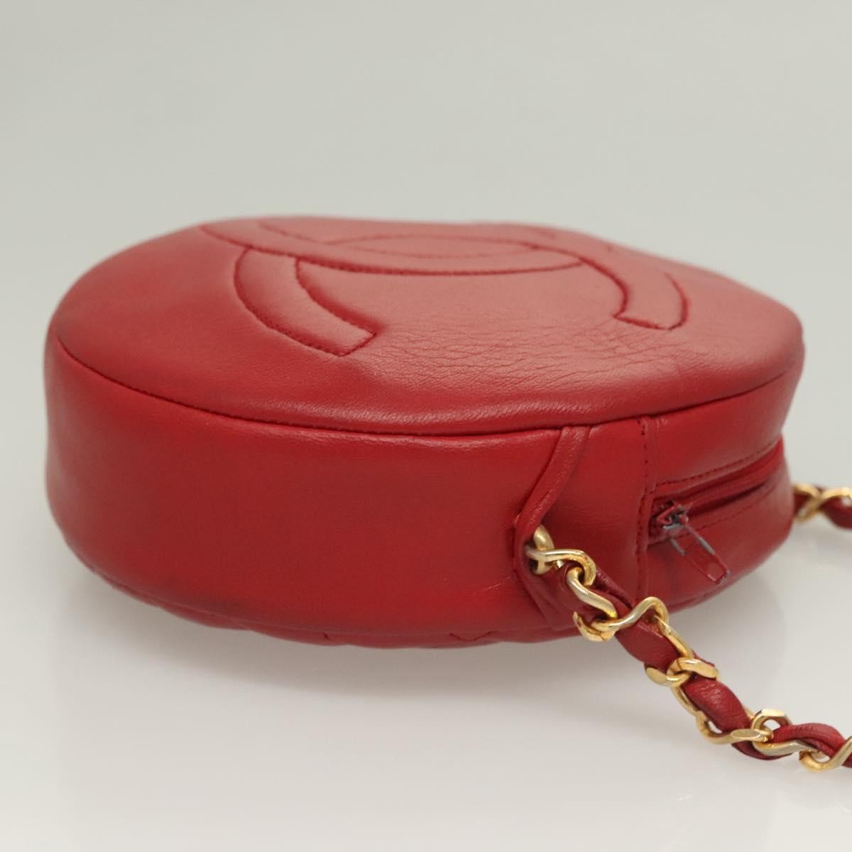 Chanel Vintage Round Tassel Quilted Lambskin Red Leather Shoulder Bag Bag (Pre-Owned)