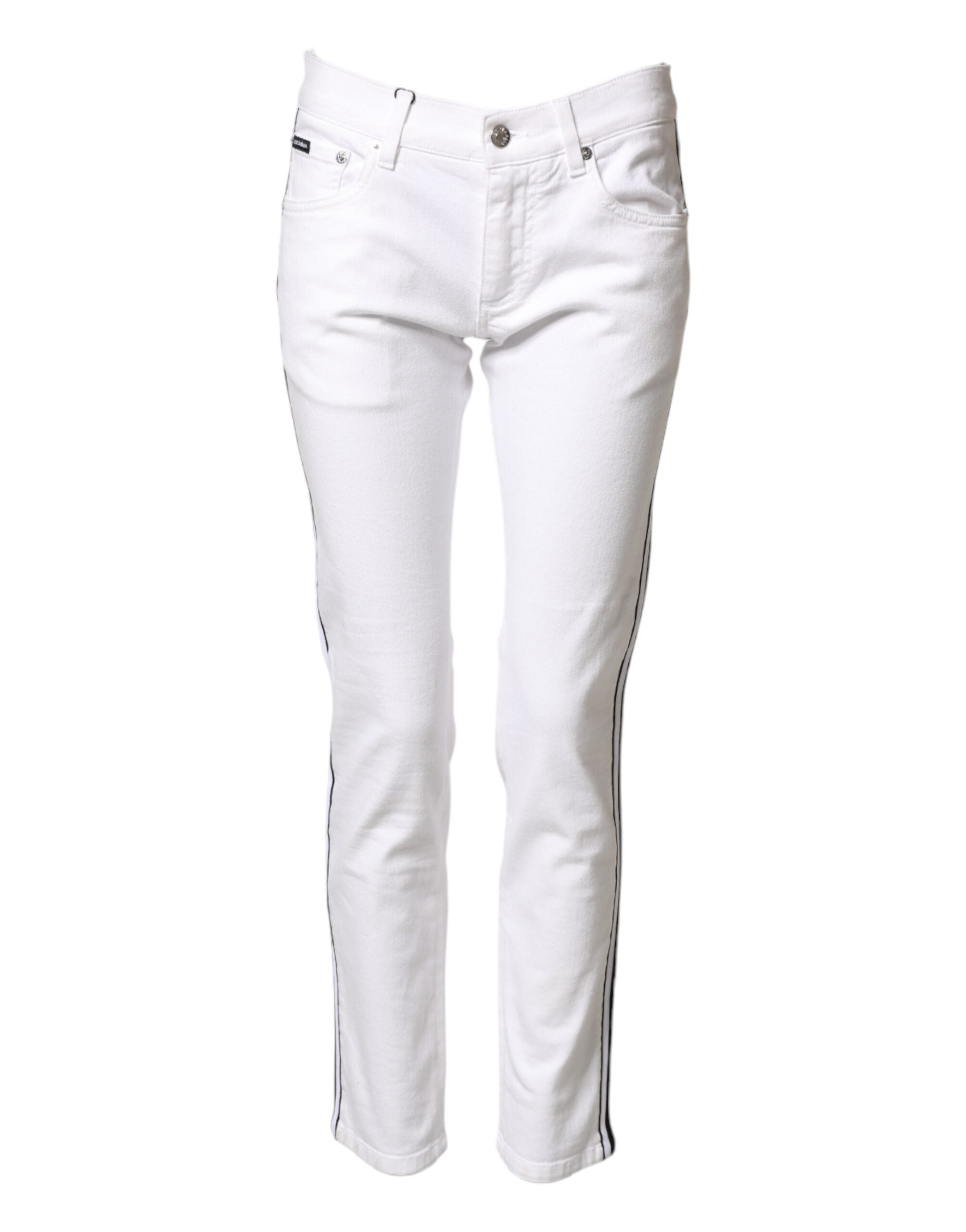 Dolce & Gabbana White Cotton Stretch Skinny Men Denim Men's Jeans