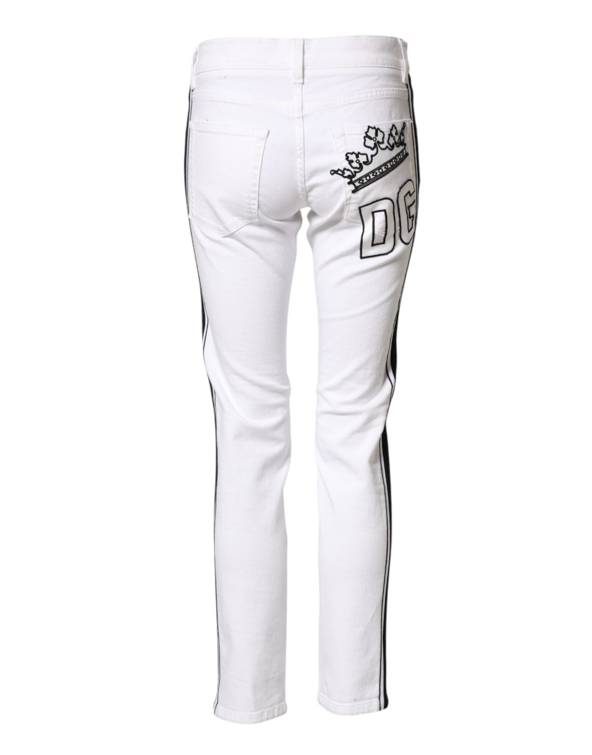 Dolce & Gabbana White Cotton Stretch Skinny Men Denim Men's Jeans