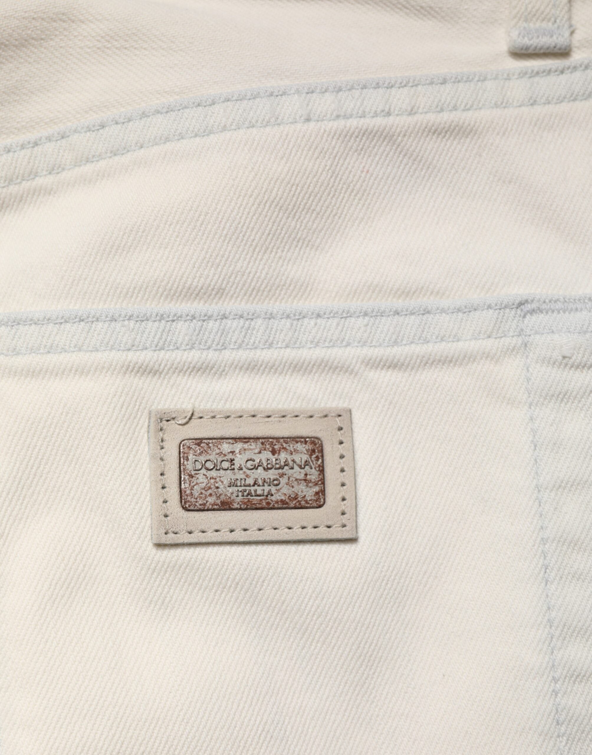 Dolce & Gabbana White Cotton Skinny Denim Trouser Men Men's Jeans