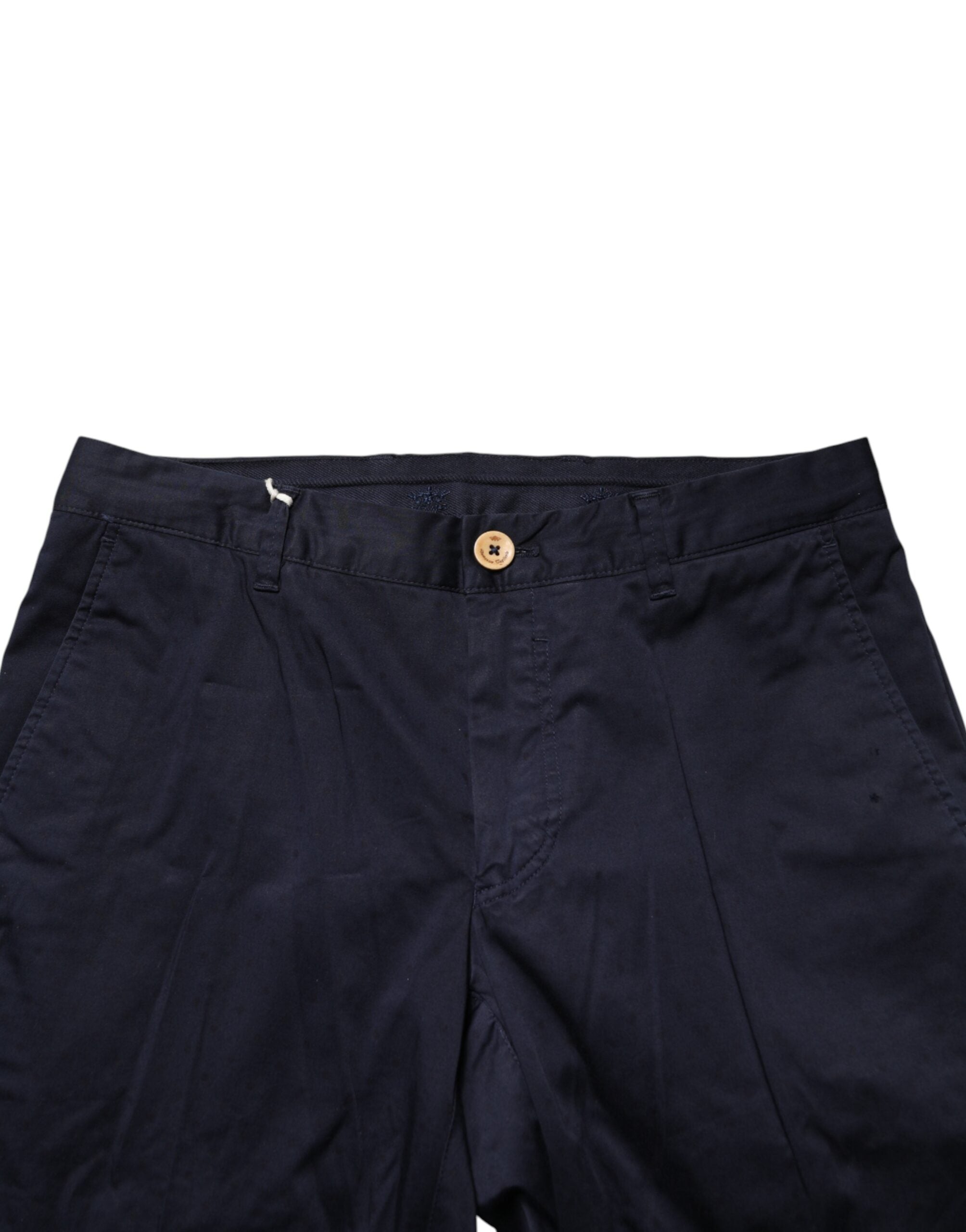 Domenico Tagliente Dark Blue Cotton Skinny Men Trouser Men's Pants (Pre-Owned)