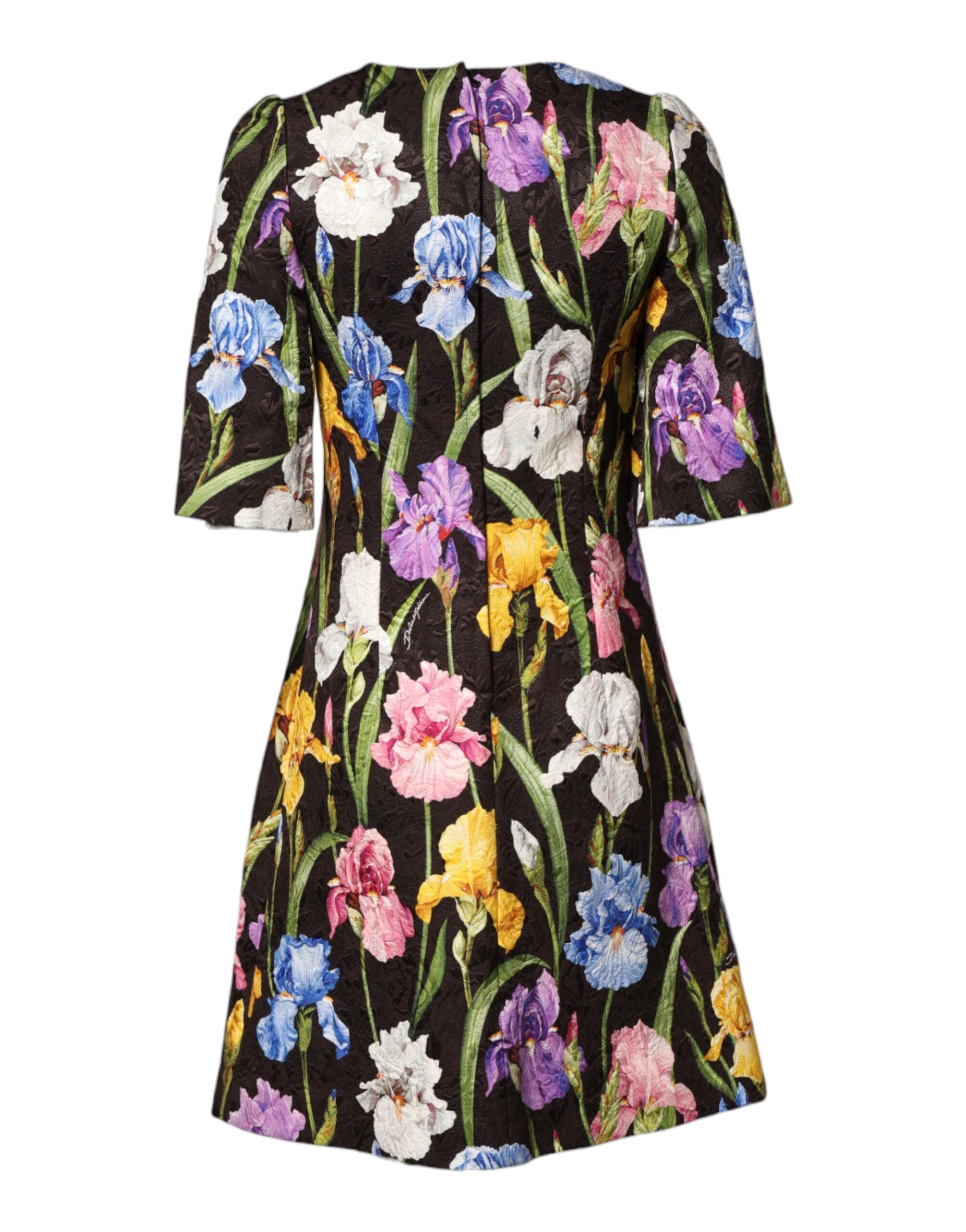 Dolce & Gabbana Black Floral Brocade A-line Mini Women's Dress