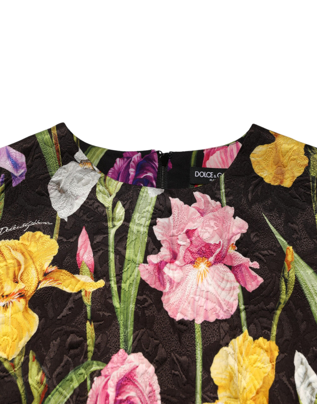 Dolce & Gabbana Black Floral Brocade A-line Mini Women's Dress
