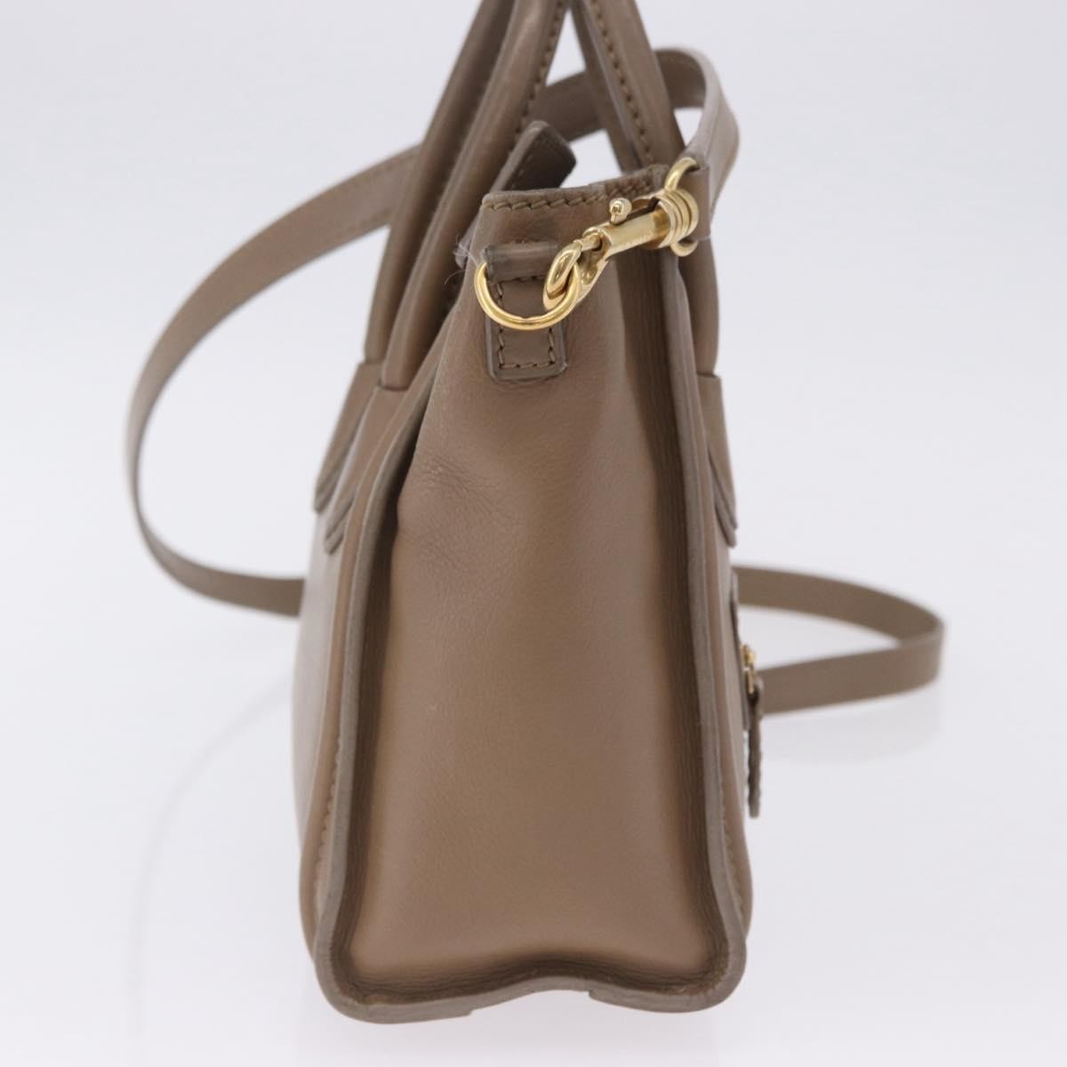 Celine Shopper Luggage Leather Beige Leather Handbag (Pre-Owned)