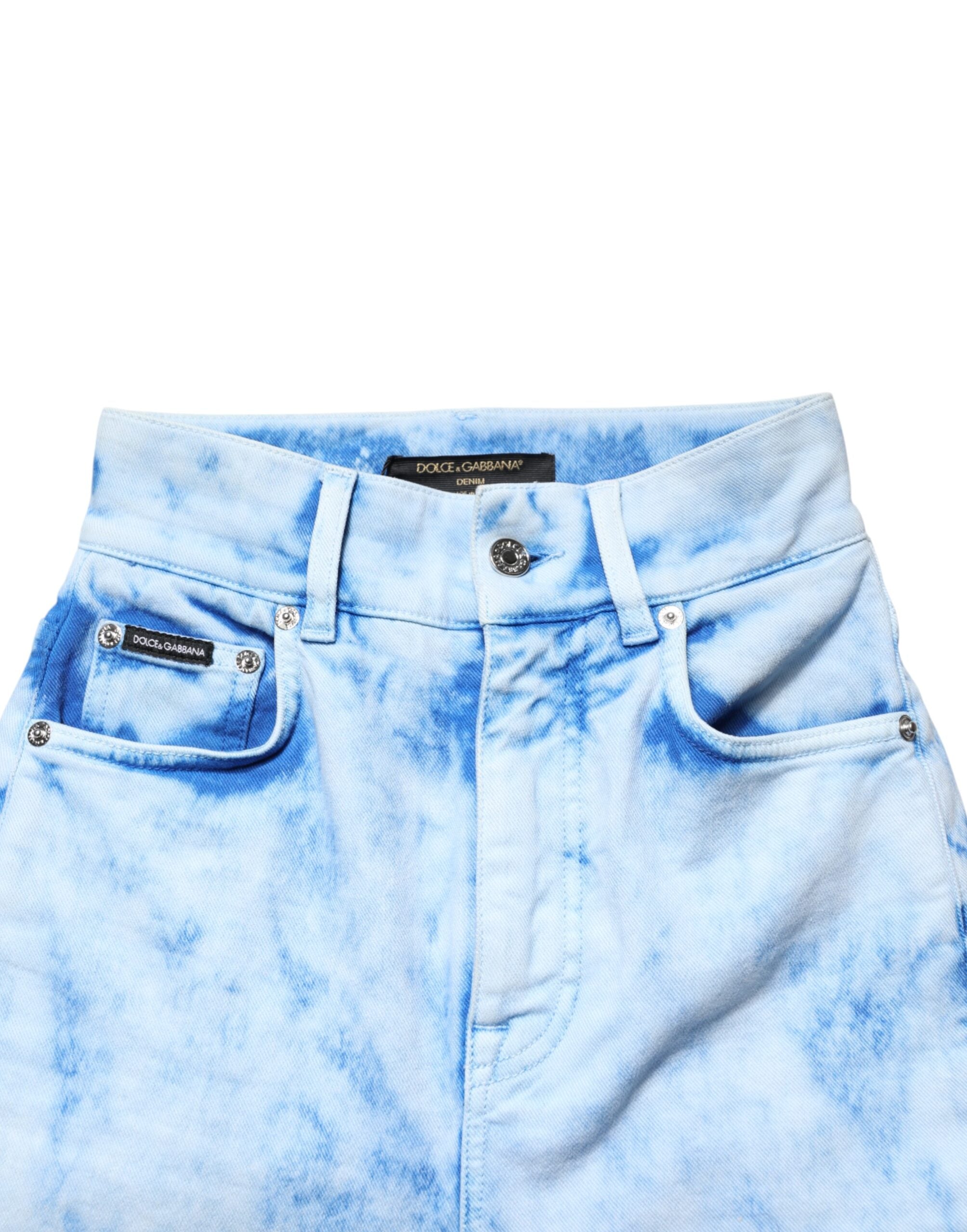 Dolce & Gabbana Light Blue High Waist Skinny Denim Women's Jeans (Pre-Owned)