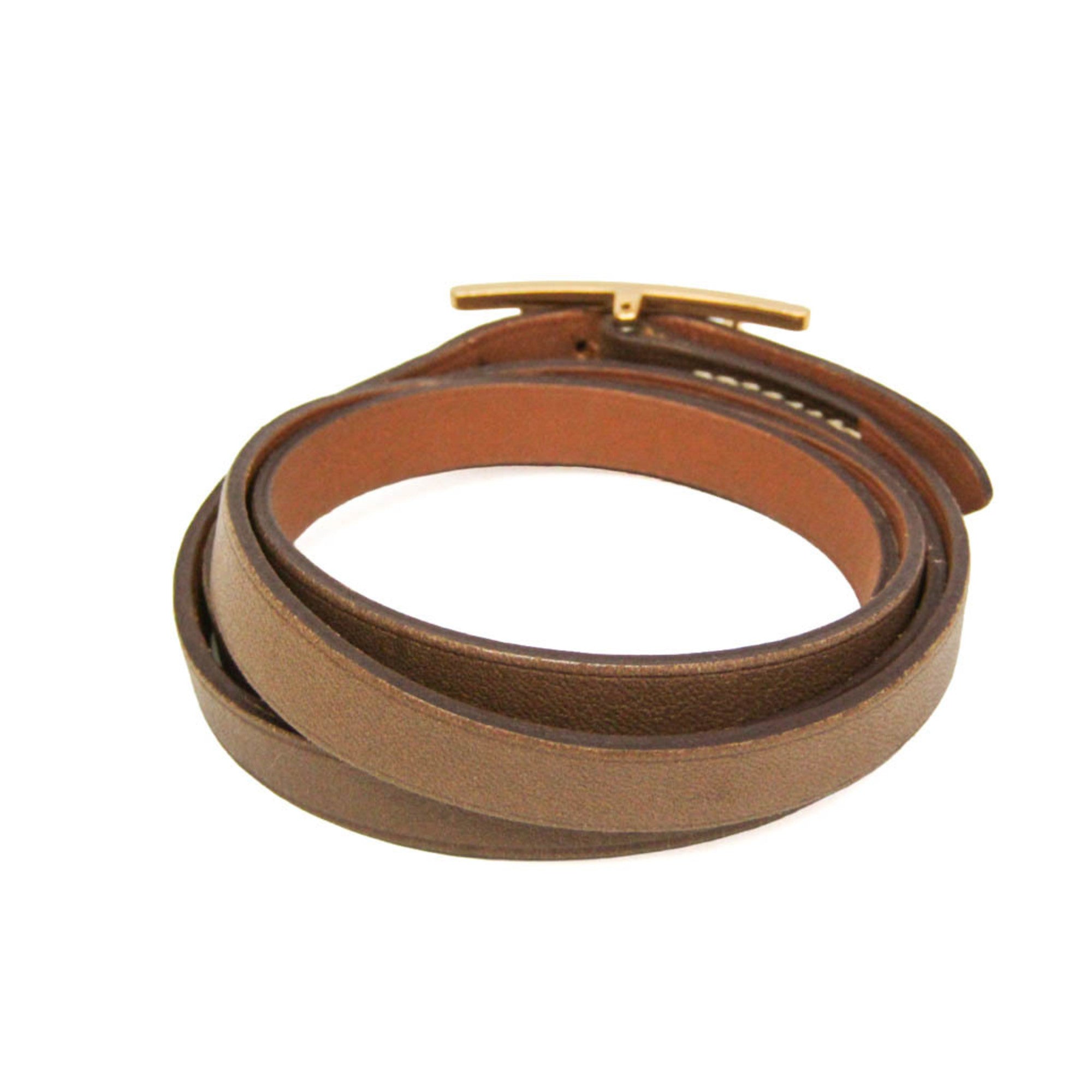 Hermes Hapi 3 Leather Beige Leather Bracelet Jewelry (Pre-Owned)