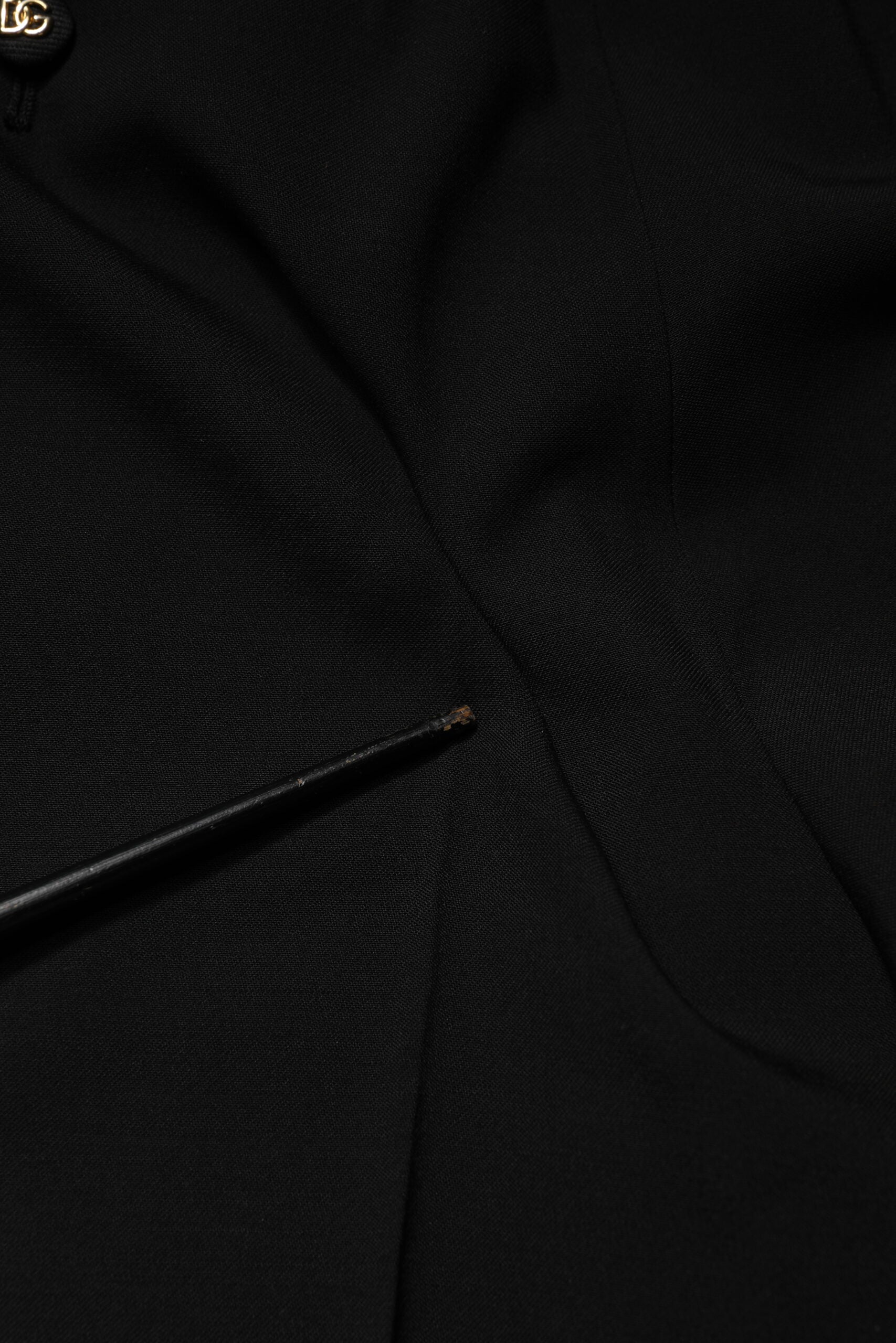 Dolce & Gabbana Black Wool Blend Straight High Waist Women's Pants (Pre-Owned)