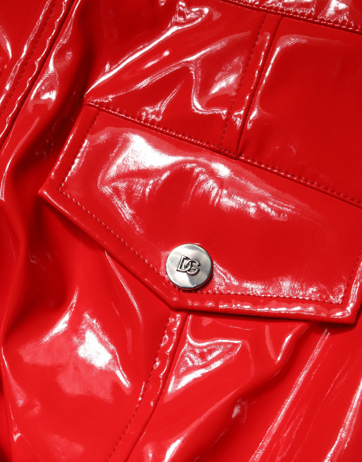 Dolce & Gabbana Red Glossy Polyester Cargo Boot Cut Women's Pants