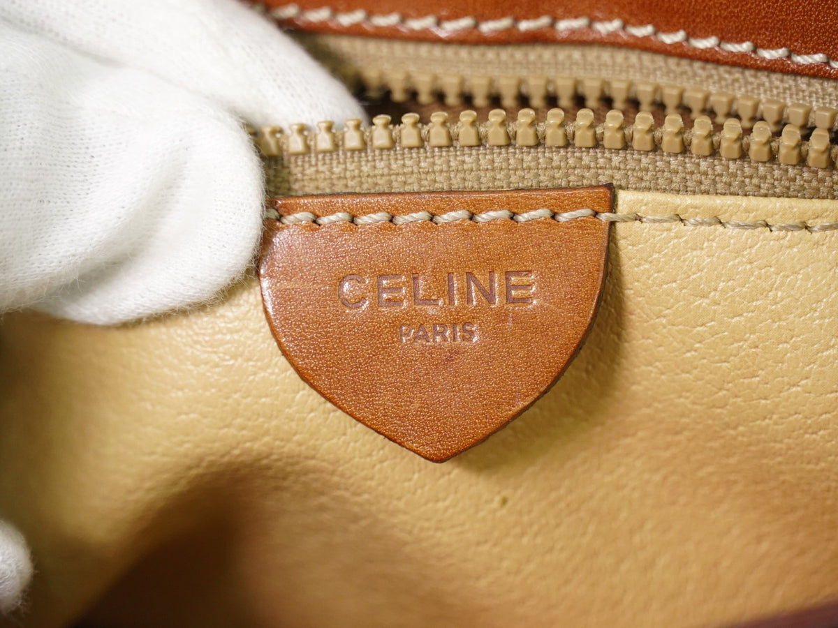 Celine Vintage Macadam Canvas Beige Pvc Backpack Bag (Pre-Owned)