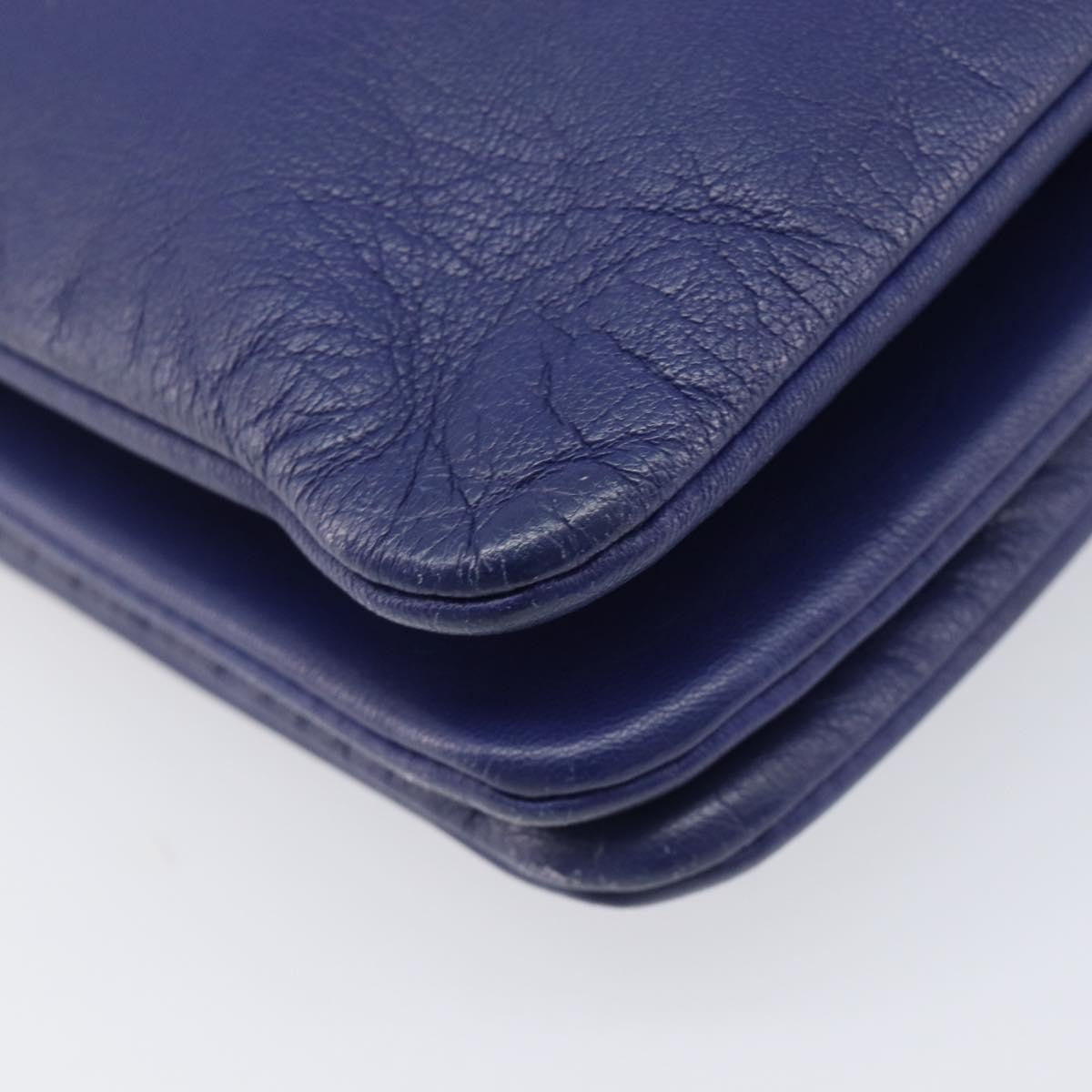 Celine Trio Leather Blue Leather Crossbody Bag Bag (Pre-Owned)
