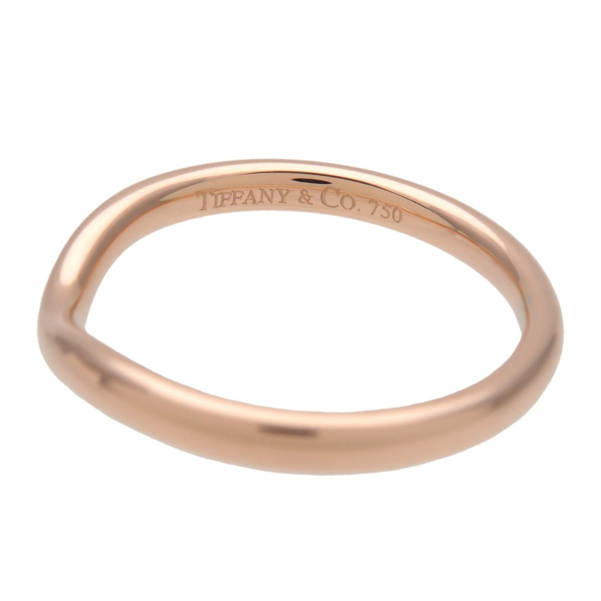 Tiffany & Co. Elsa Peretti Curved Wedding Band 18K Yellow Gold With Diamond Gold Rose_Gold Ring Jewelry (Pre-Owned)