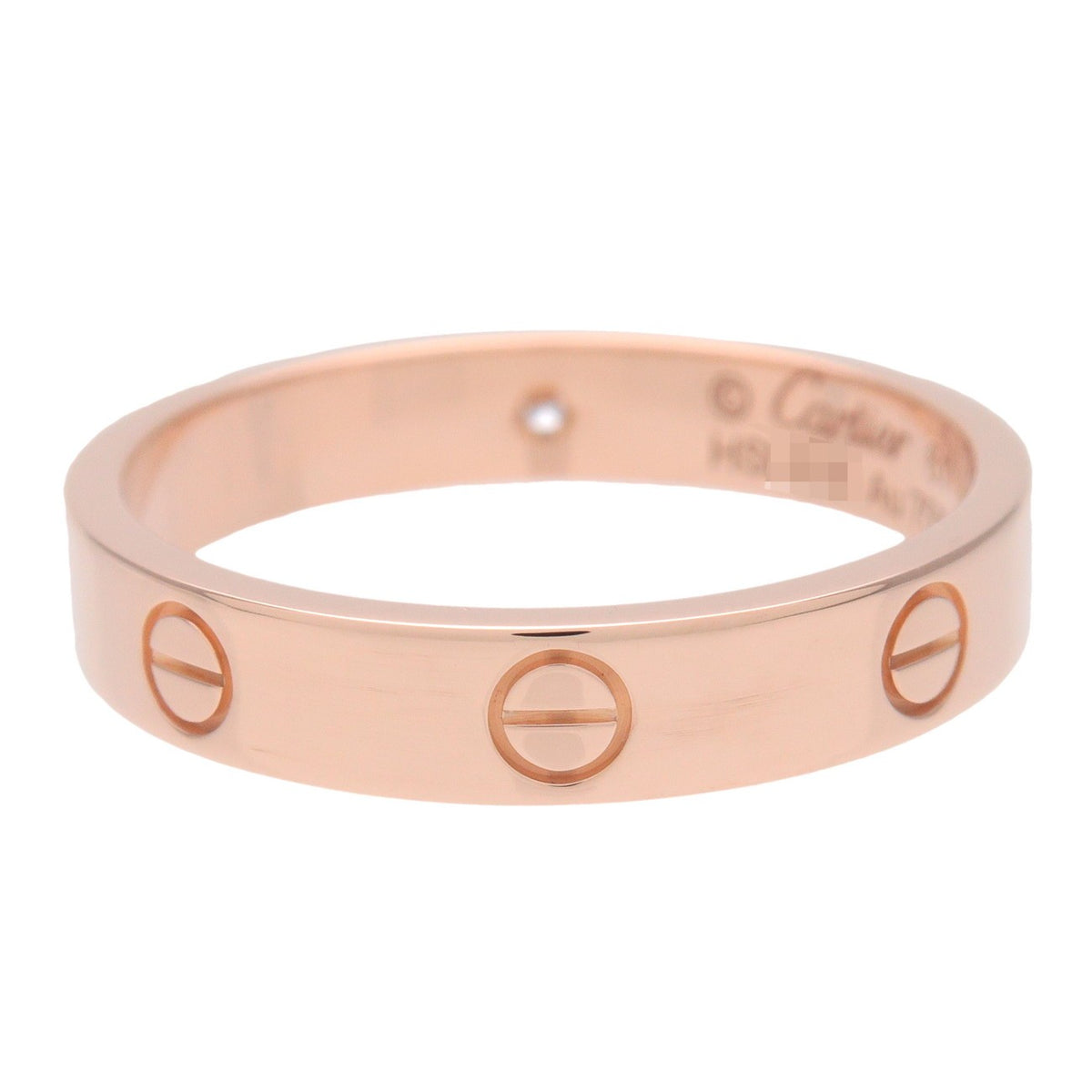 Cartier Love Wedding Band 1 Diamond 18K Rose Gold With Diamond Pink Rose_Gold Ring Jewelry (Pre-Owned)