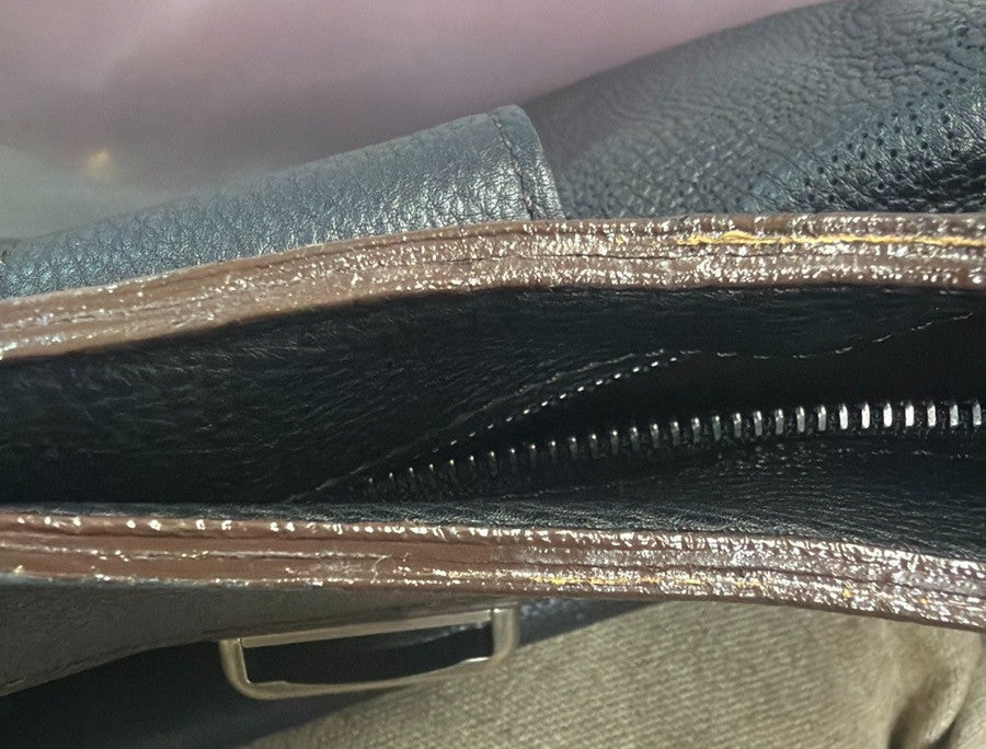 Louis Vuitton Solar Mahina Leather Black Leather Handbag (Pre-Owned)