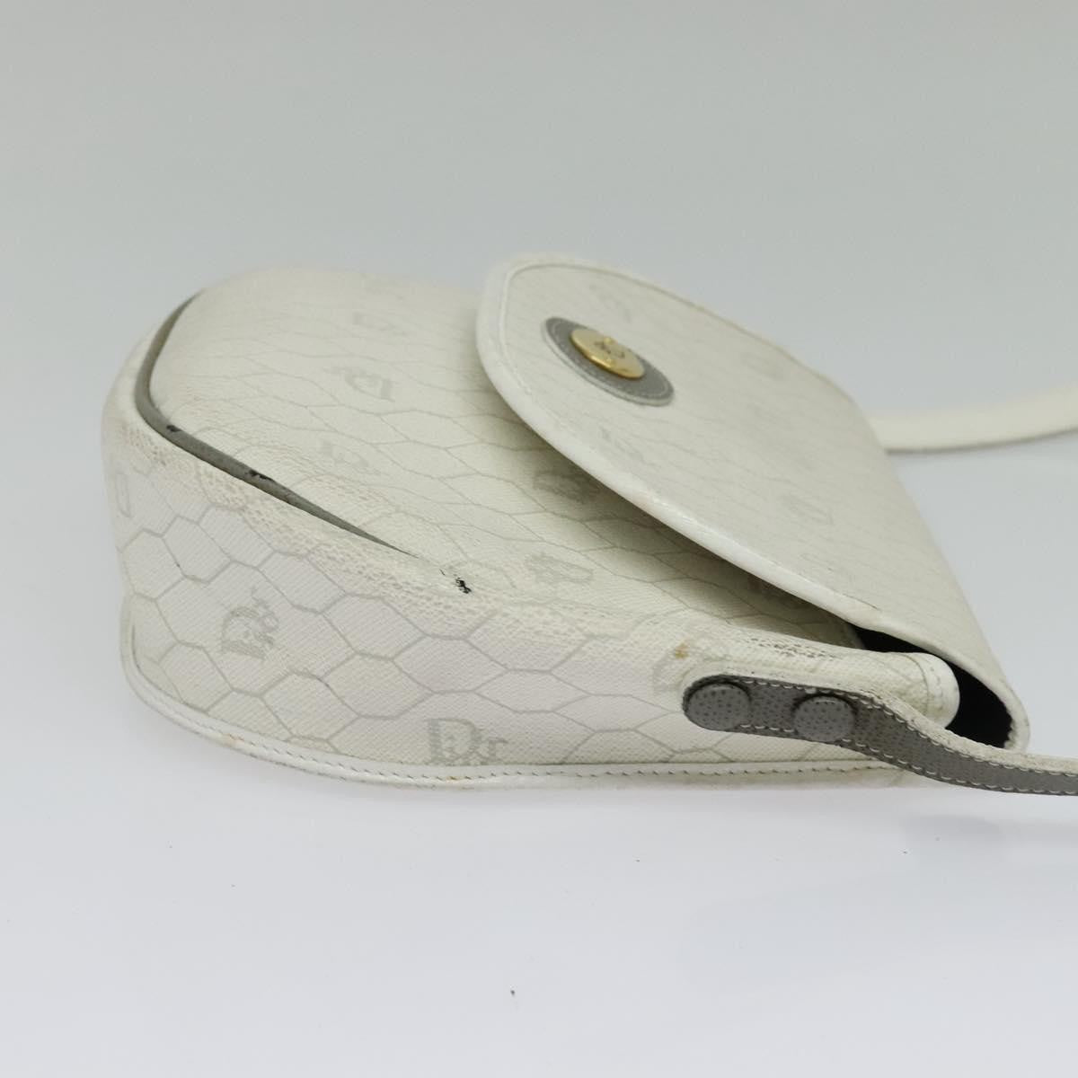 Christian Dior Vintage Honeycomb Flap Coated Canvas White Canvas Wallets Accessory (Pre-Owned)