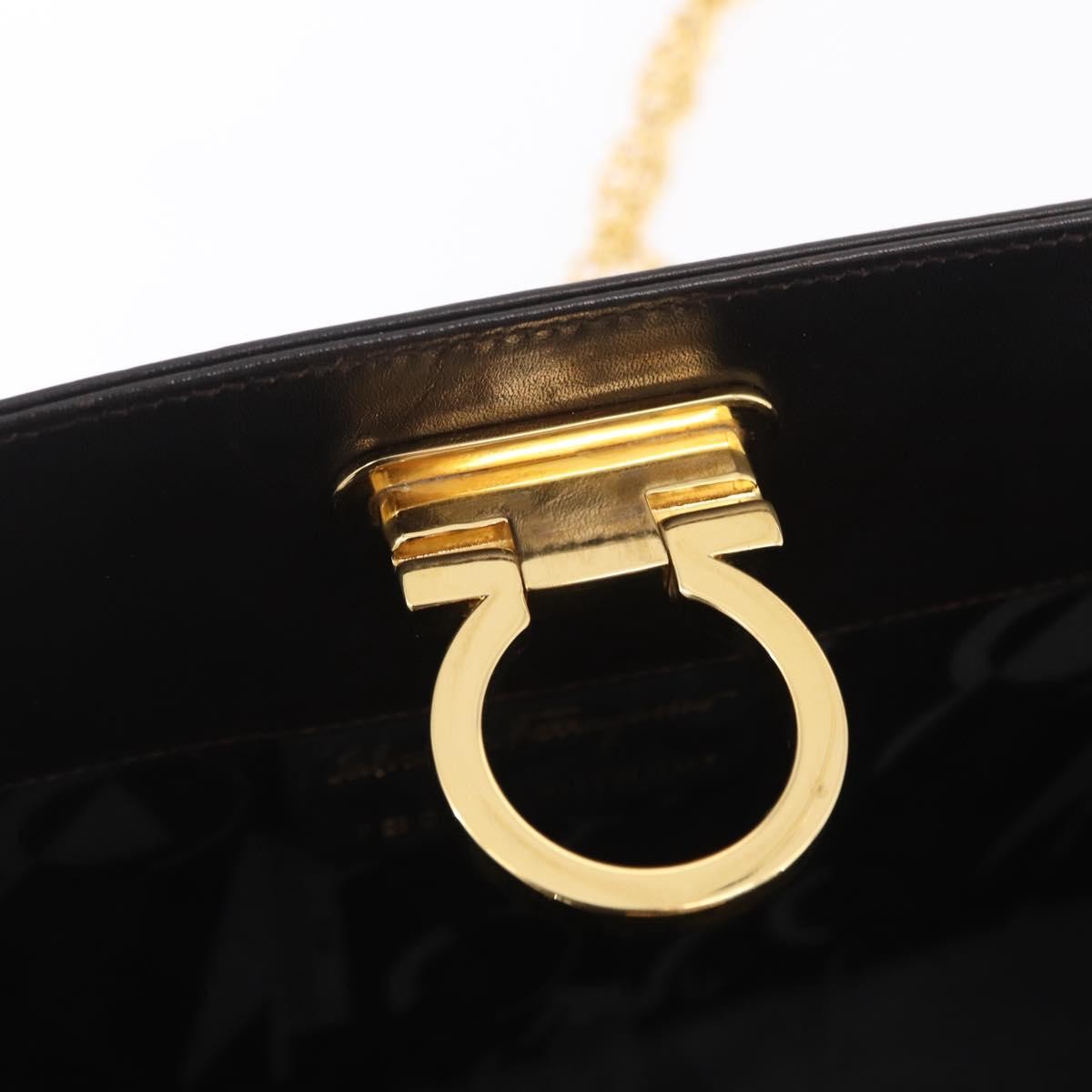 Salvatore Ferragamo Vintage Gancini Chain Leather Brown Leather Shoulder Bag Bag (Pre-Owned)