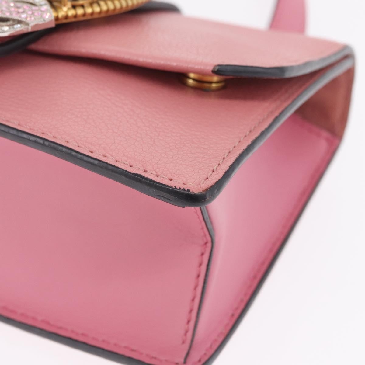 Miu Miu Madras Crystal Flap Leather Pink Leather Crossbody Bag Bag (Pre-Owned)