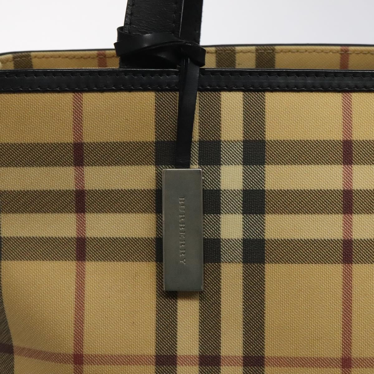Burberry Nova Check Nova Check Canvas And Leather Beige Canvas Handbag (Pre-Owned)