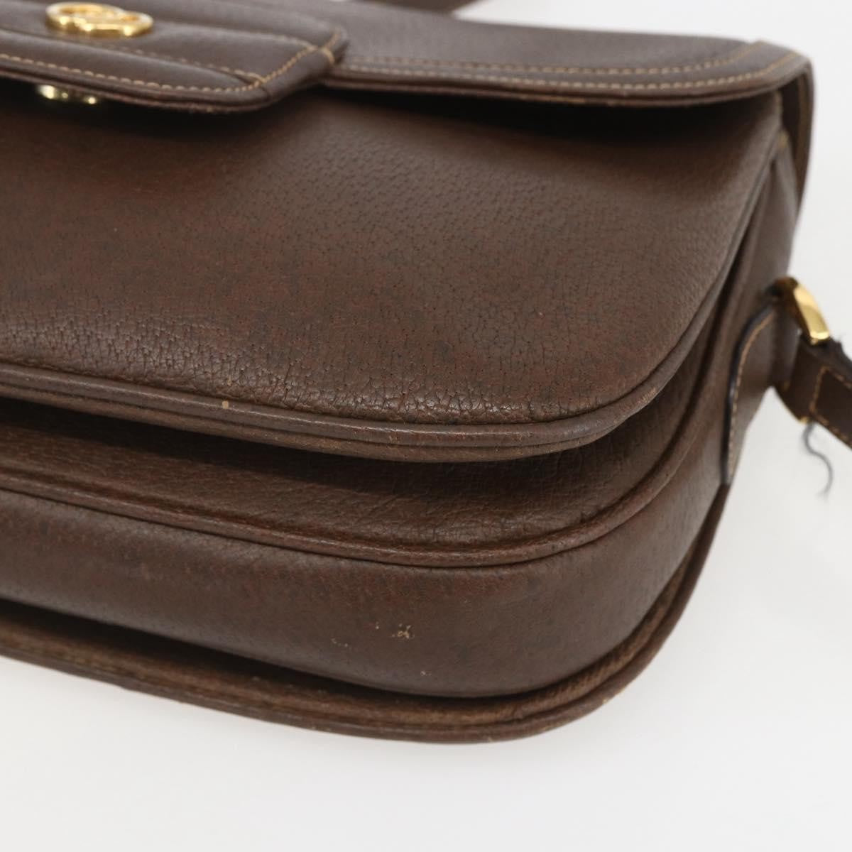 Gucci Vintage Leather Brown Leather Shoulder Bag Bag (Pre-Owned)