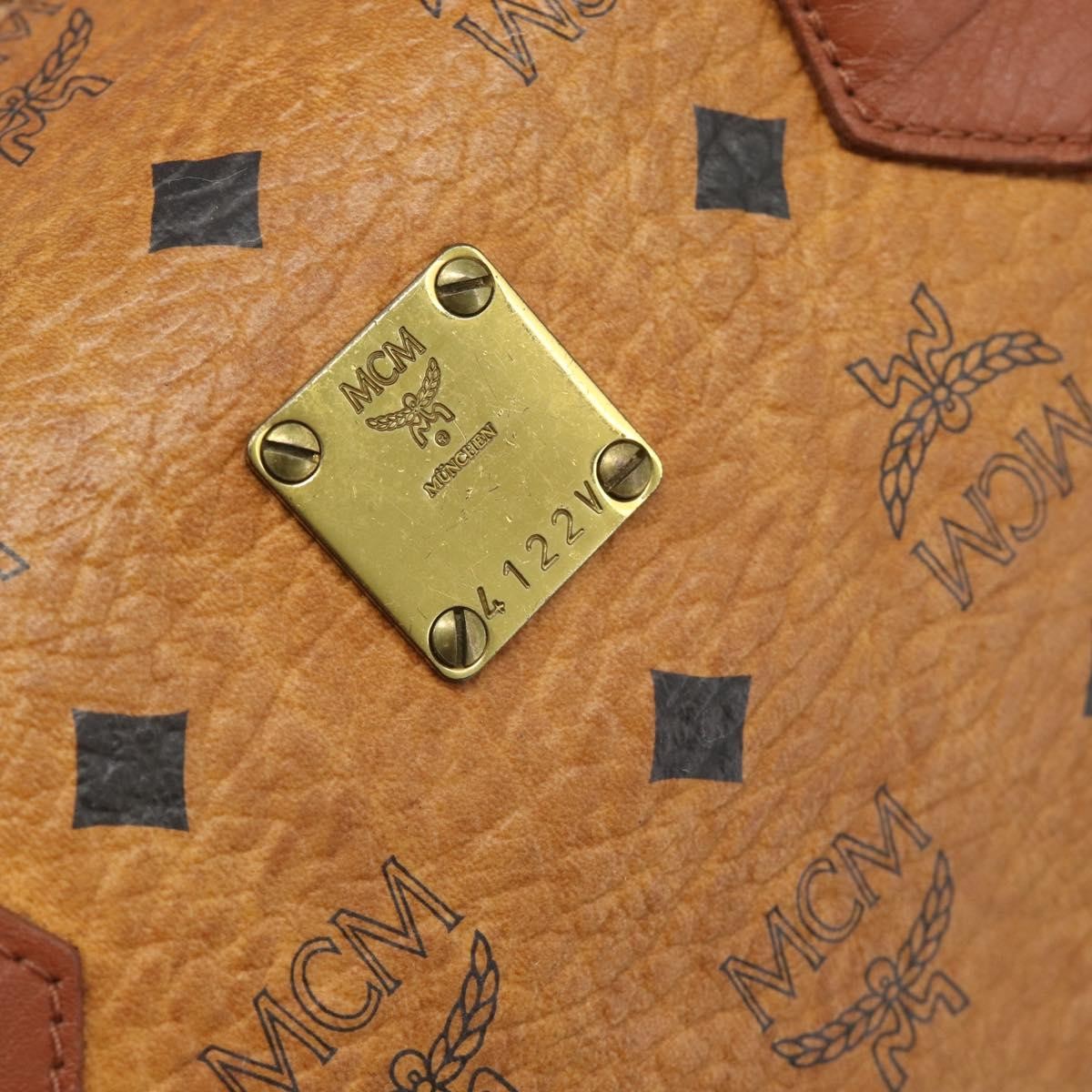 MCM Visetos Logogramme Leather Brown Leather Handbag (Pre-Owned)