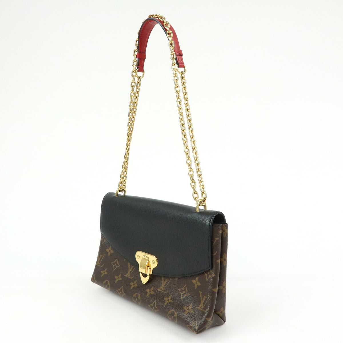 Louis Vuitton Saint Placide Monogram Canvas And Leather Brown Canvas Handbag (Pre-Owned)