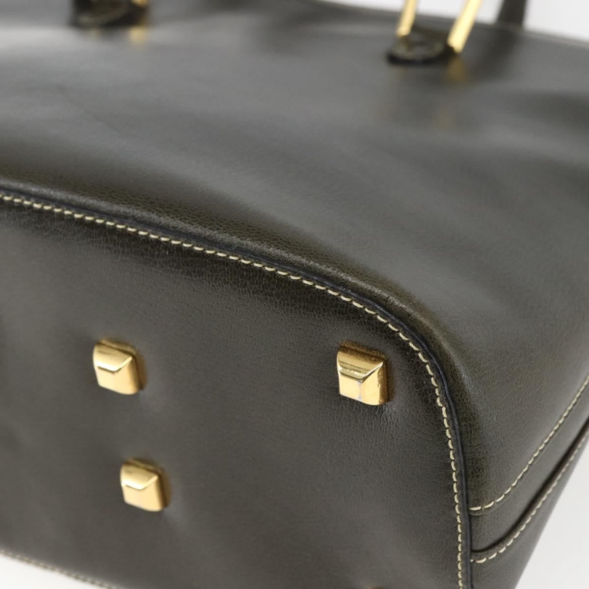 Salvatore Ferragamo Vintage Leather Khaki Leather Handbag (Pre-Owned)