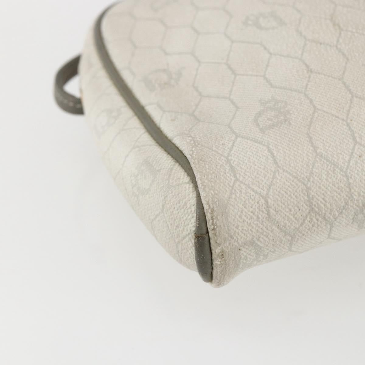 Christian Dior Vintage Honeycomb Canvas And Leather White Canvas Shoulder Bag Bag (Pre-Owned)