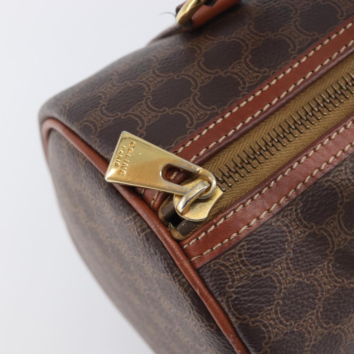 Celine Vintage Macadam Canvas And Leather Brown Pvc Handbag (Pre-Owned)