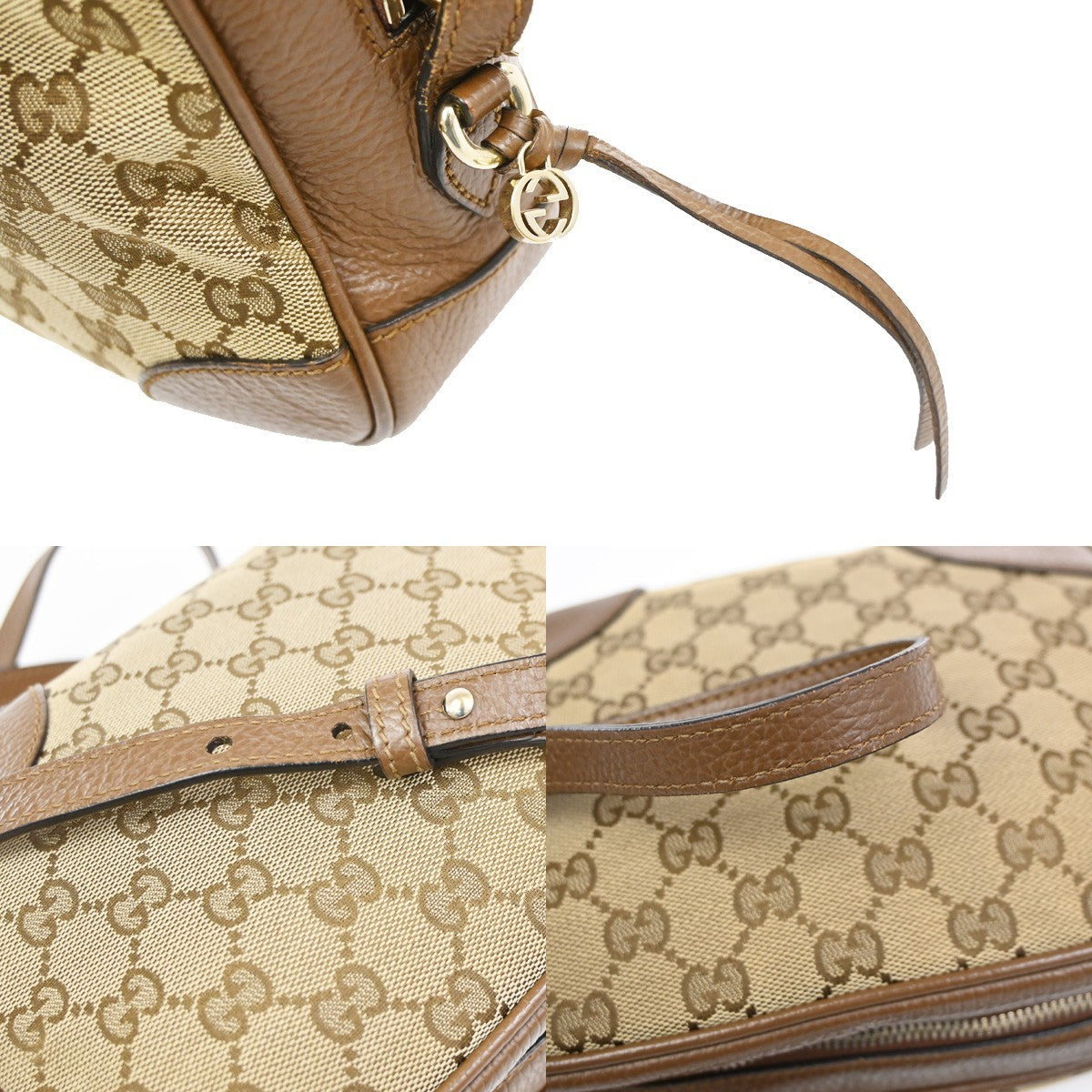 Gucci Bree Disco Gg Canvas With Leather Brown Canvas Crossbody Bag Bag (Pre-Owned)