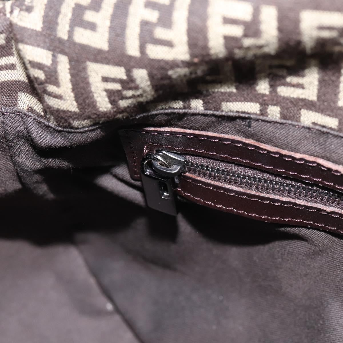 Fendi Mamma Baguette Zucchino Canvas Brown Canvas Shoulder Bag Bag (Pre-Owned)