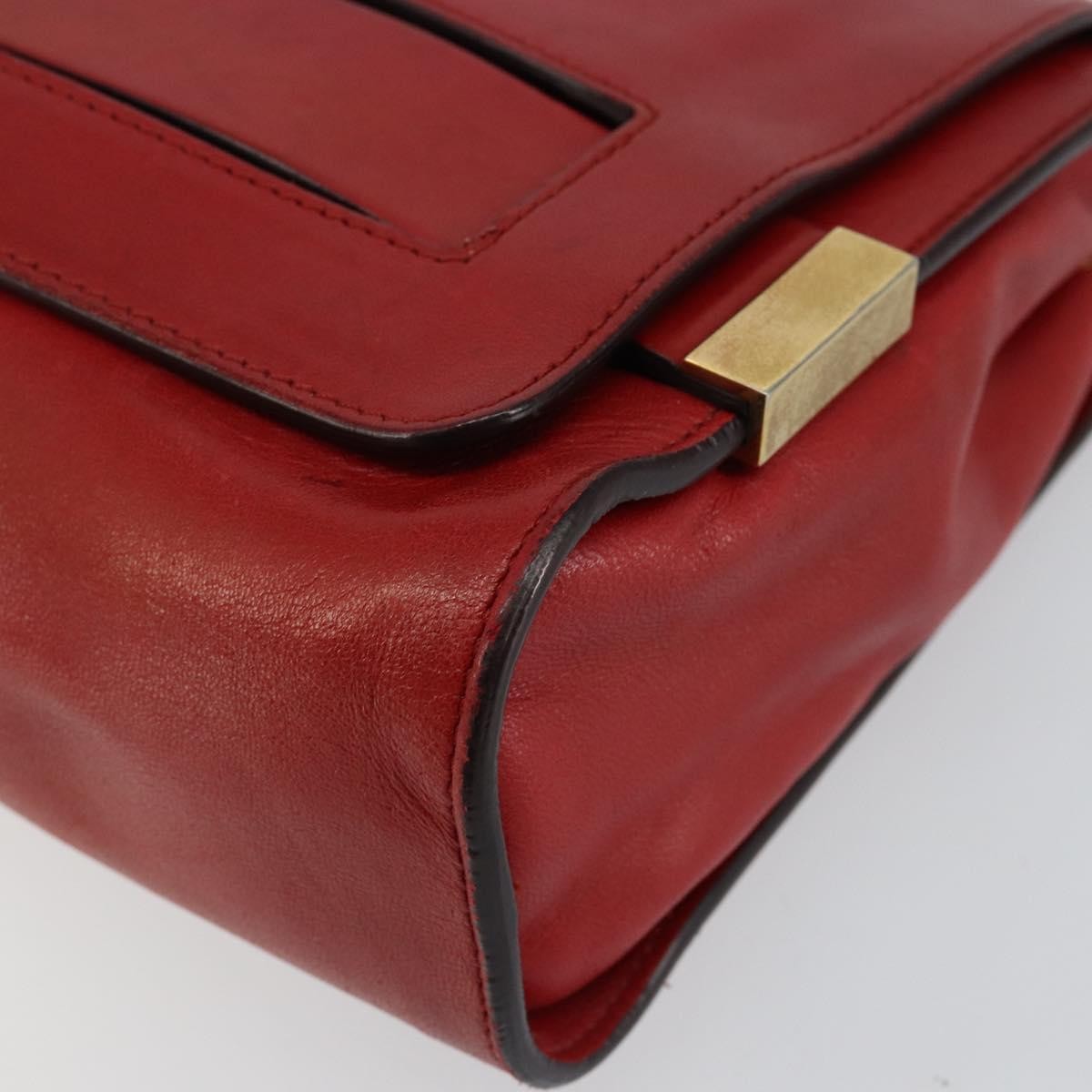Chloe Elle Chain Clutch Leather Red Leather Bag (Pre-Owned)
