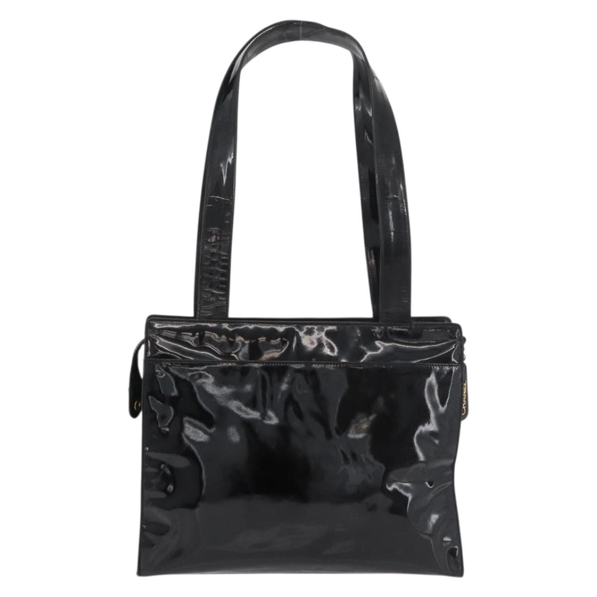 Chanel Cc Shoulder Bag Patent Leather Black Patent_Leather Shoulder Bag Bag (Pre-Owned)
