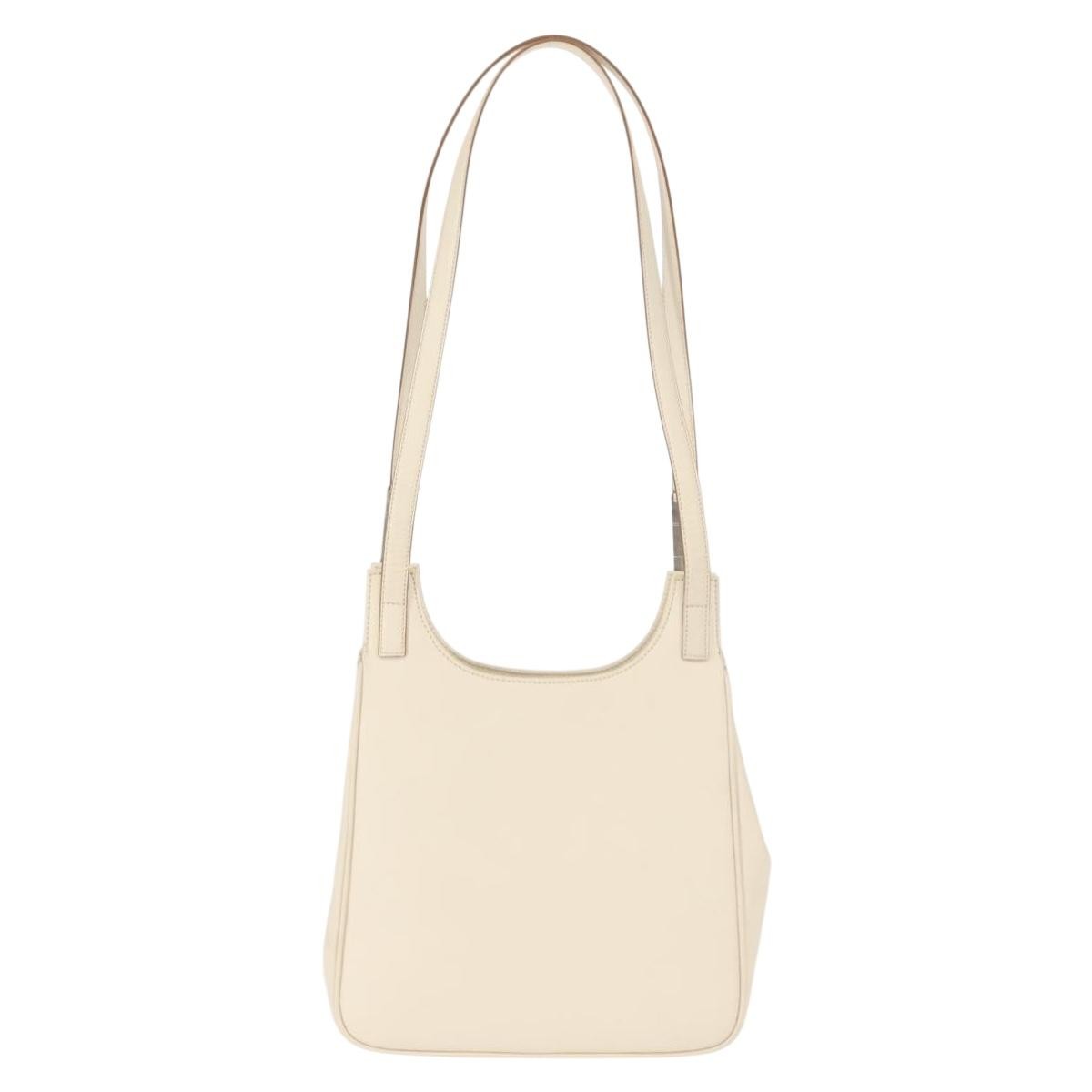 Salvatore Ferragamo Shoulder Leather Ecru Leather Shoulder Bag Bag (Pre-Owned)