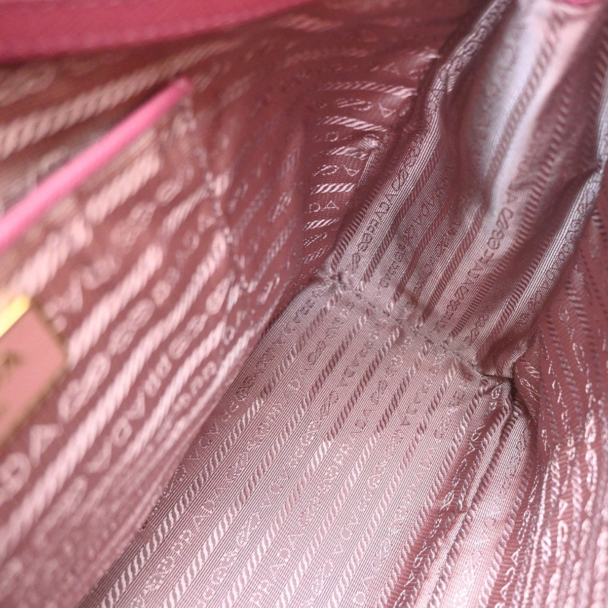 Prada Double Zip Lux Convertible Tote Saffiano Leather Pink Leather Tote Bag Bag (Pre-Owned)