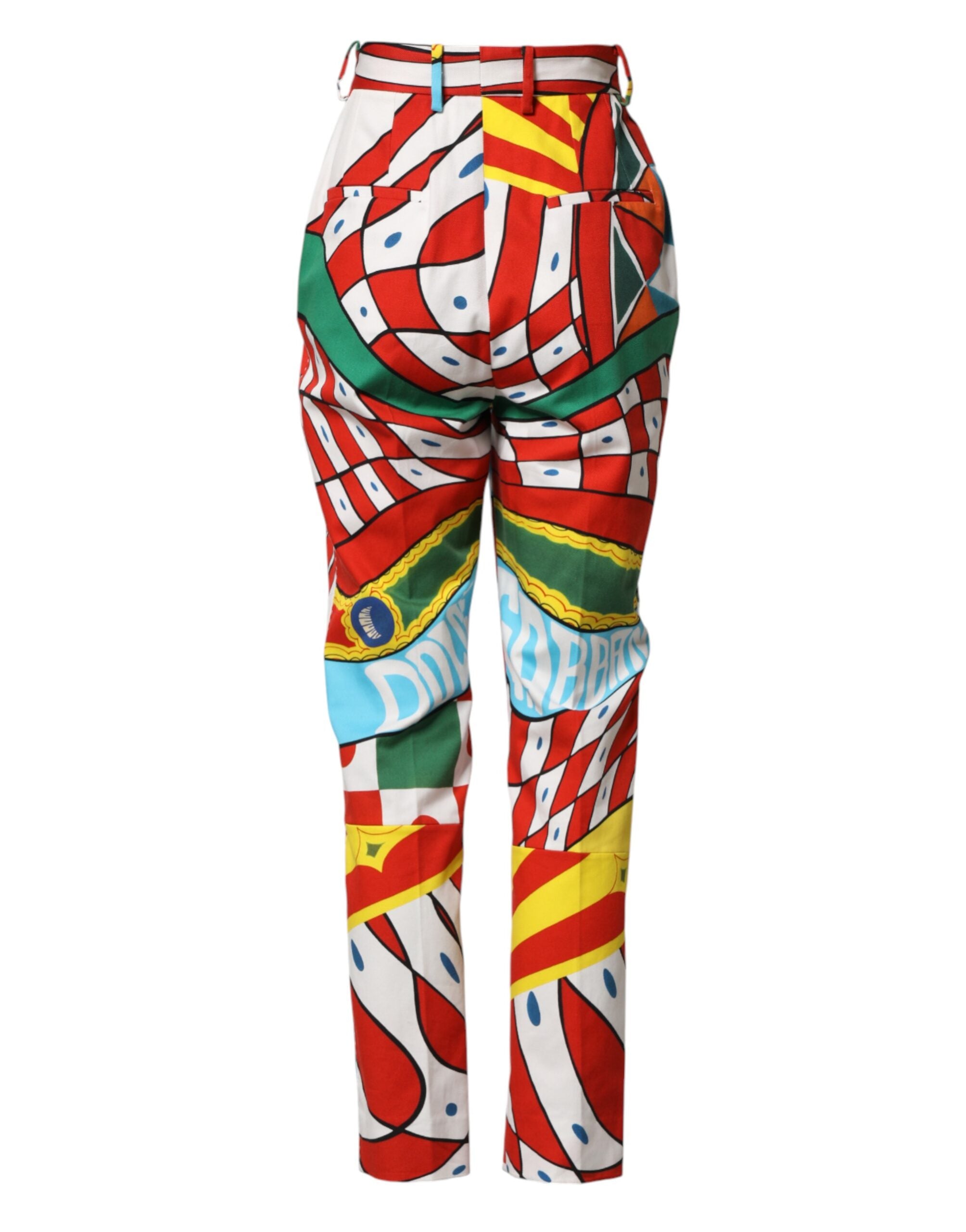 Dolce & Gabbana Multicolor Geometric Pattern Straight Women's Pants