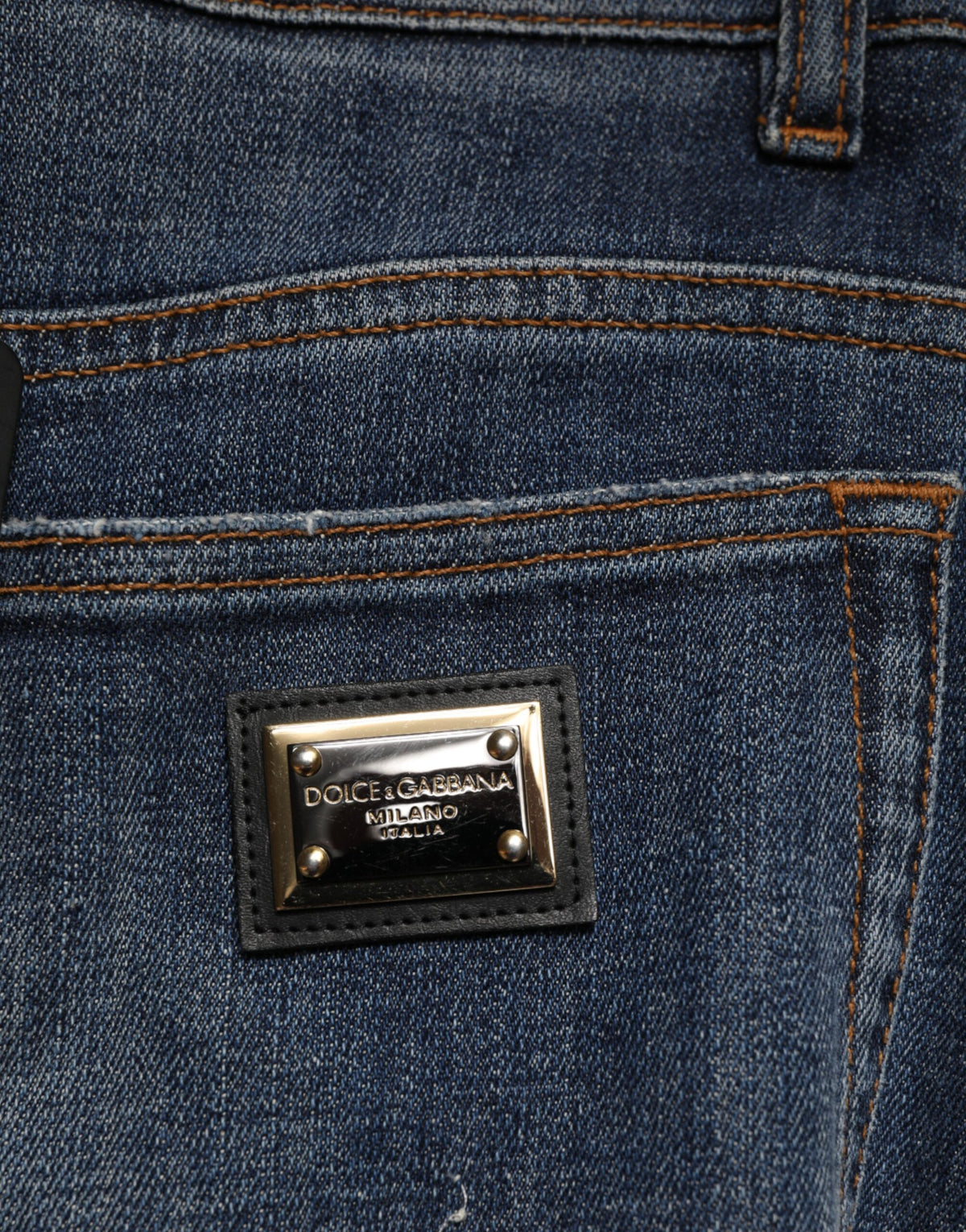 Dolce & Gabbana Blue Cotton Rhinestone Embellish Denim Women's Jeans