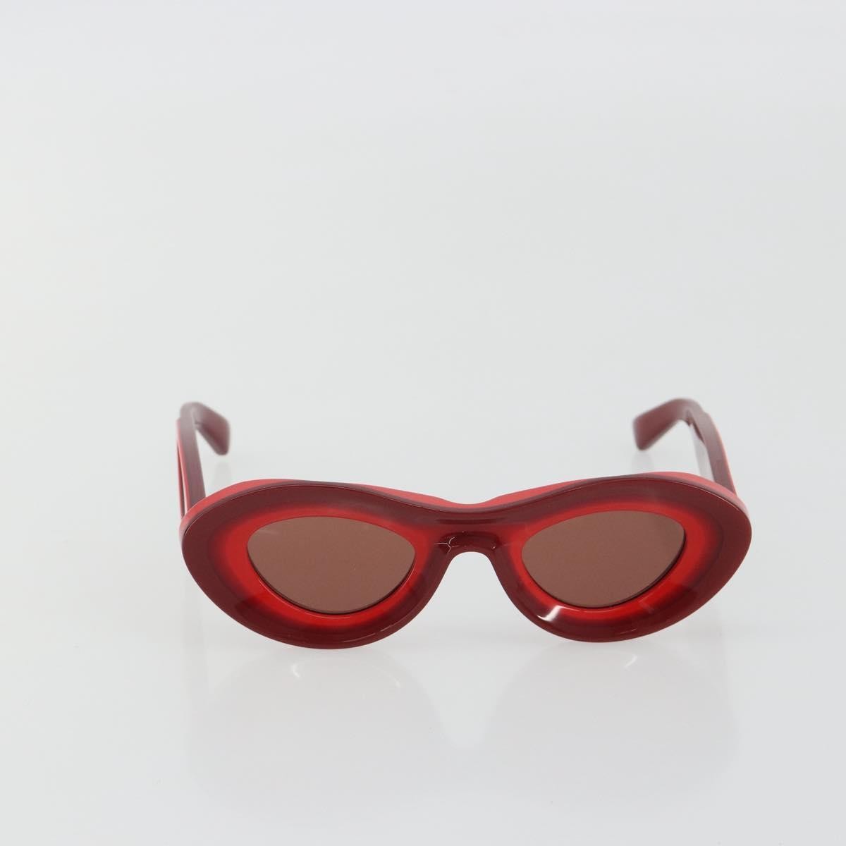Bottega Veneta Ovale Acetate Red Plastic Sunglasse Accessory (Pre-Owned)