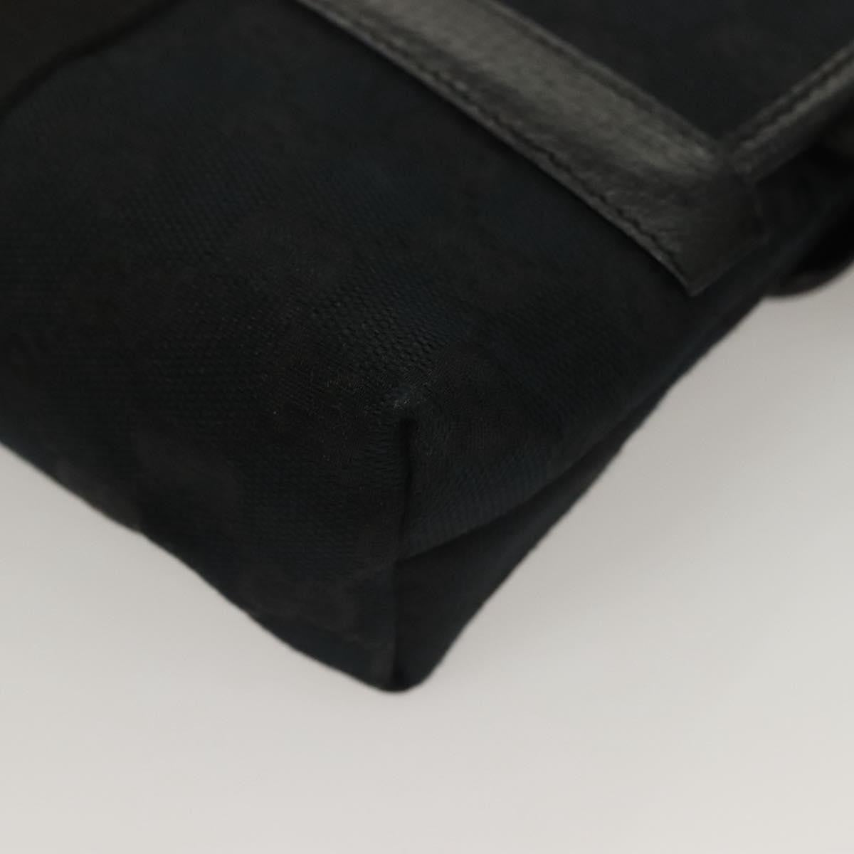 Gucci Buckle Belt Gg Canvas And Leather Black Canvas Bag (Pre-Owned)