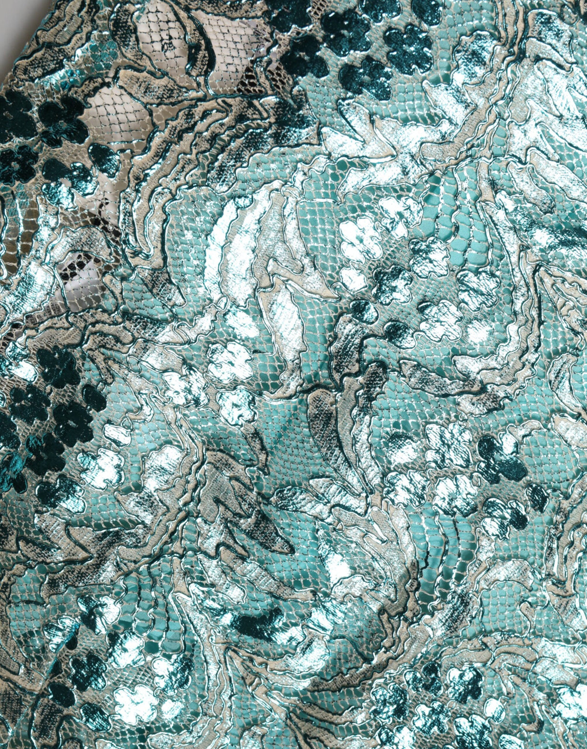 Dolce & Gabbana Blue Floral Brocade High Waist Mini Women's Skirt