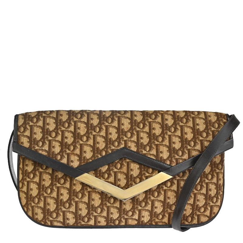 Dior Trotter Brown Canvas Clutch Bag (Pre-Owned)