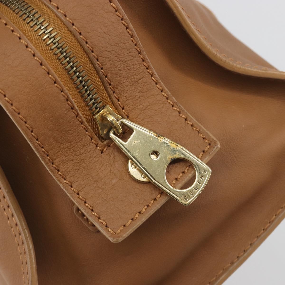 Celine Vintage Leather Brown Leather Handbag (Pre-Owned)
