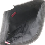 Gucci Gg Supreme Black Leather Shoulder Bag (Pre-Owned)