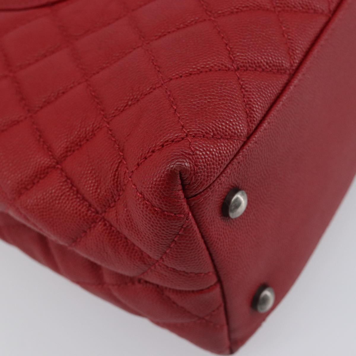Chanel Coco Top Handle Caviar Red Calfskin Handbag (Pre-Owned)