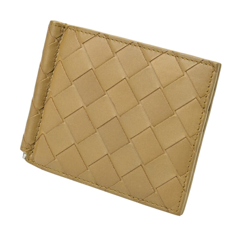 Bottega Veneta Intrecciato Camel Leather Wallet  (Pre-Owned)