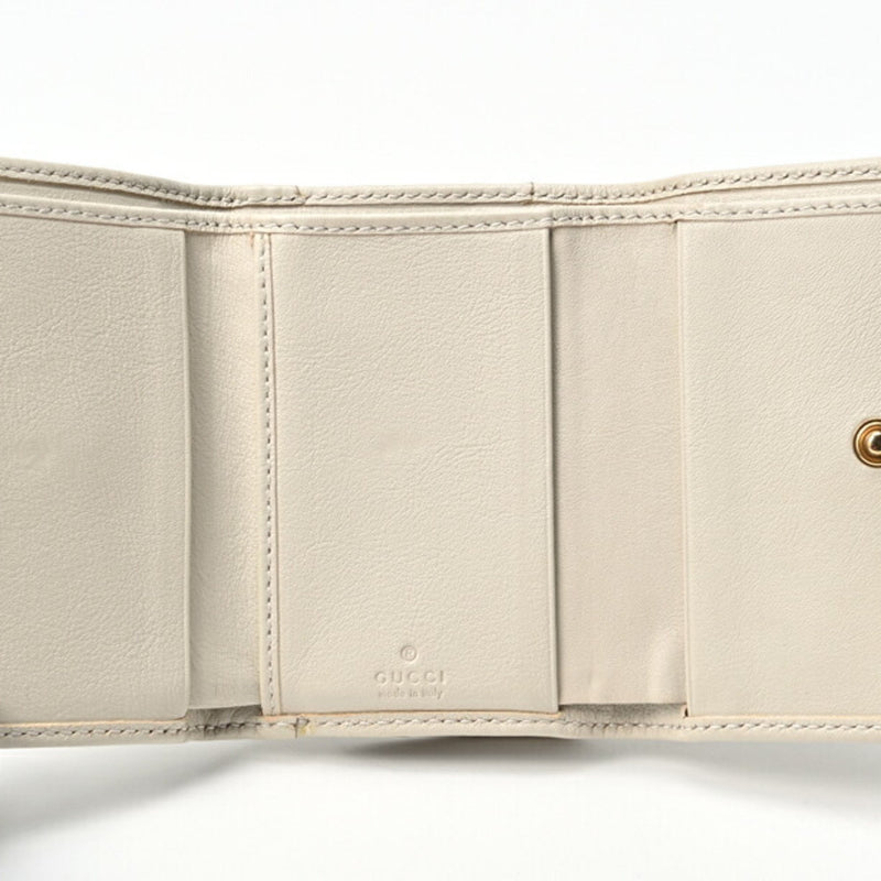 Gucci Bamboo White Leather Wallet  (Pre-Owned)