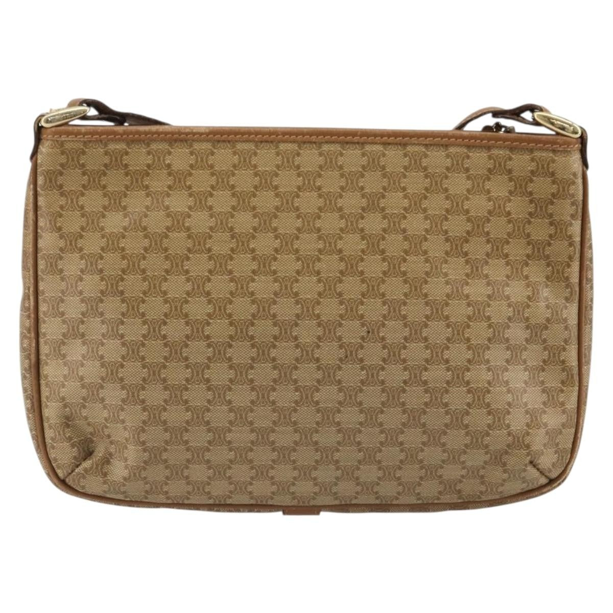 Celine Vintage Macadam Canvas Beige Pvc Shoulder Bag Bag (Pre-Owned)