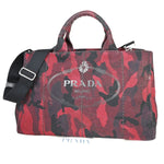 Prada Canapa Red Canvas Handbag (Pre-Owned)