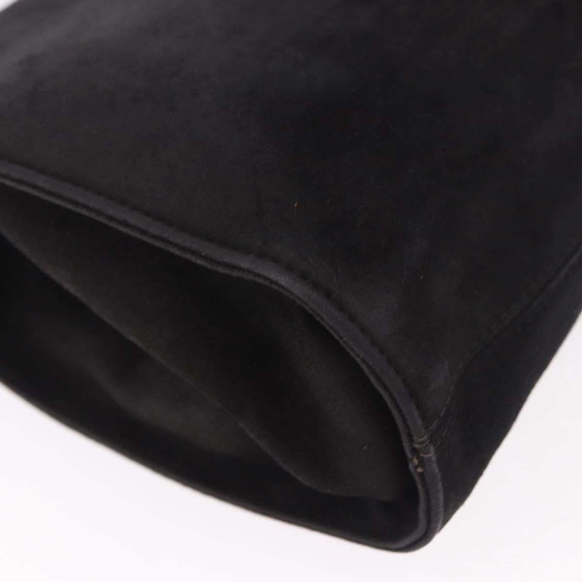 Salvatore Ferragamo Gancini Chain Suede Black Suede Shoulder Bag Bag (Pre-Owned)