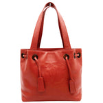 Chanel Coco Mark Red Leather Tote Bag (Pre-Owned)
