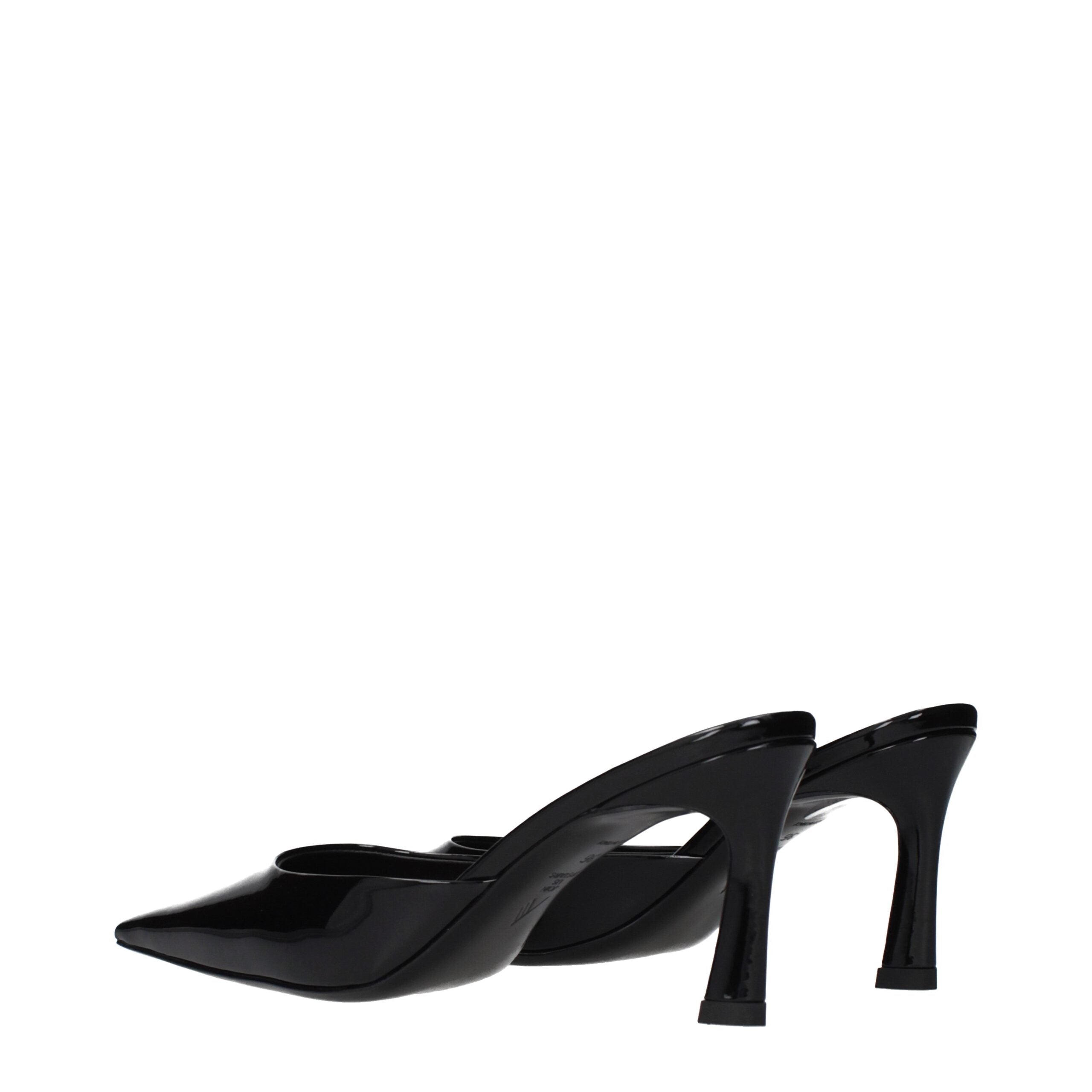 The Attico Black Leather Flat Women's Sandals
